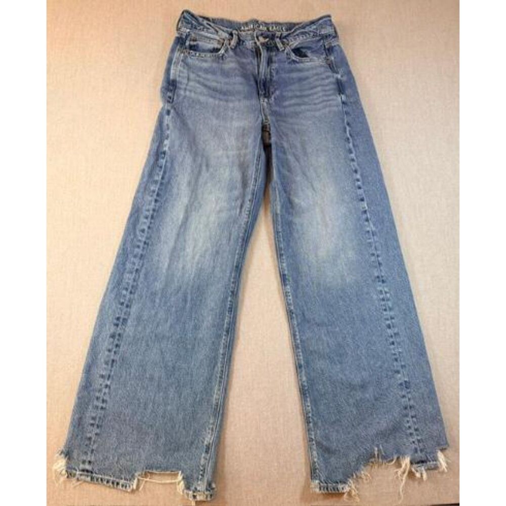 American Eagle Super High-Rise Baggy Wide-Leg Jeans size 4 regular